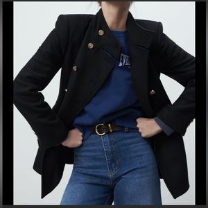 Zara wool coat gold buttons Italian premium quality ,designer like